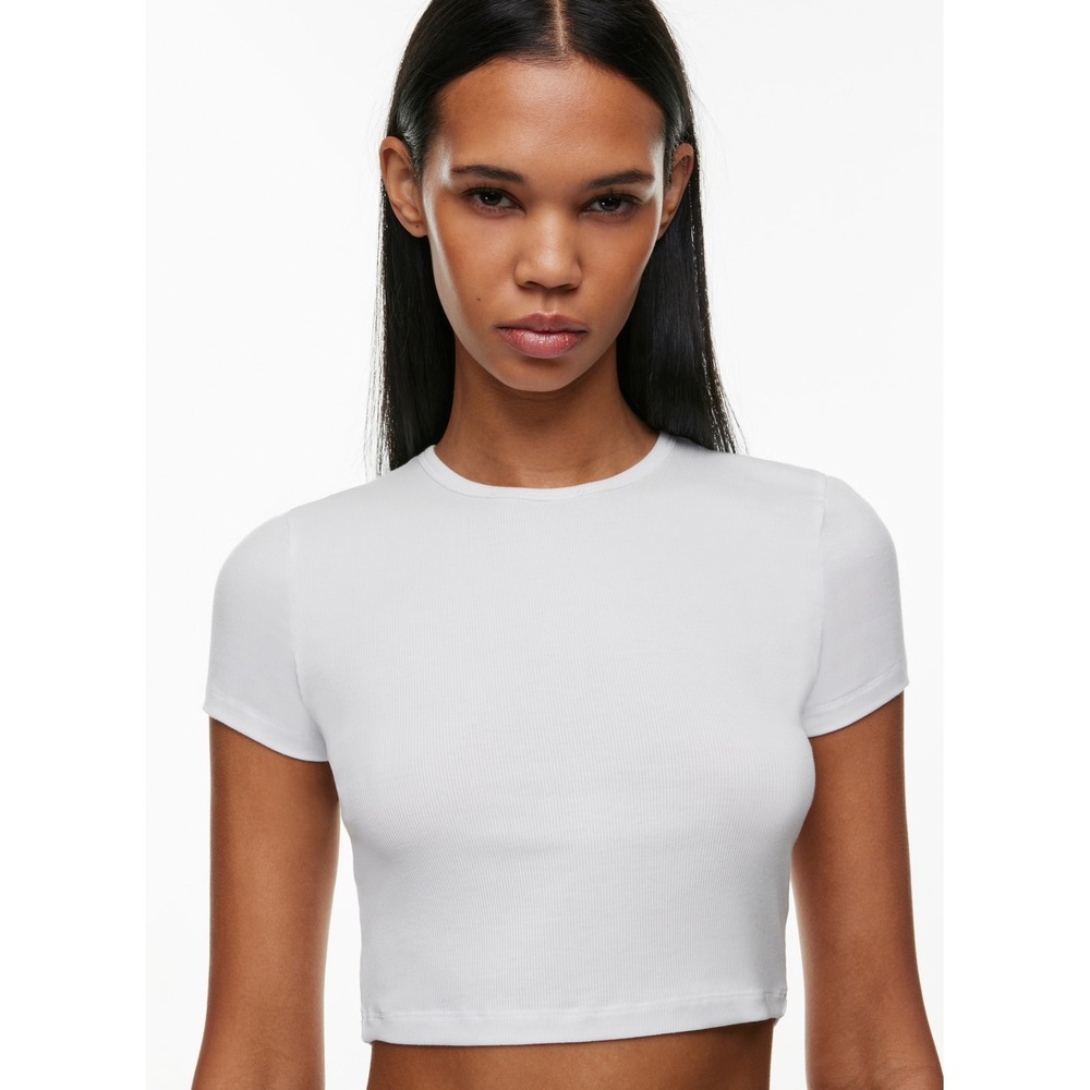 Babaton Aritzia Contour Crew Short Sleeve T-Shirt White Size Small